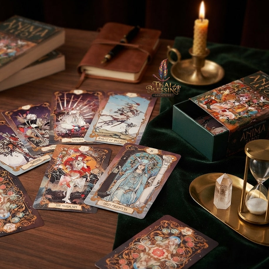 ✨ Anima Tarot Deck in Rigid Box - 78-Card Double-Embossed 12x7cm Art Nouveau Tarot Cards with Gorgeous Anime-Style Illustrations for Collectors and Seekers
