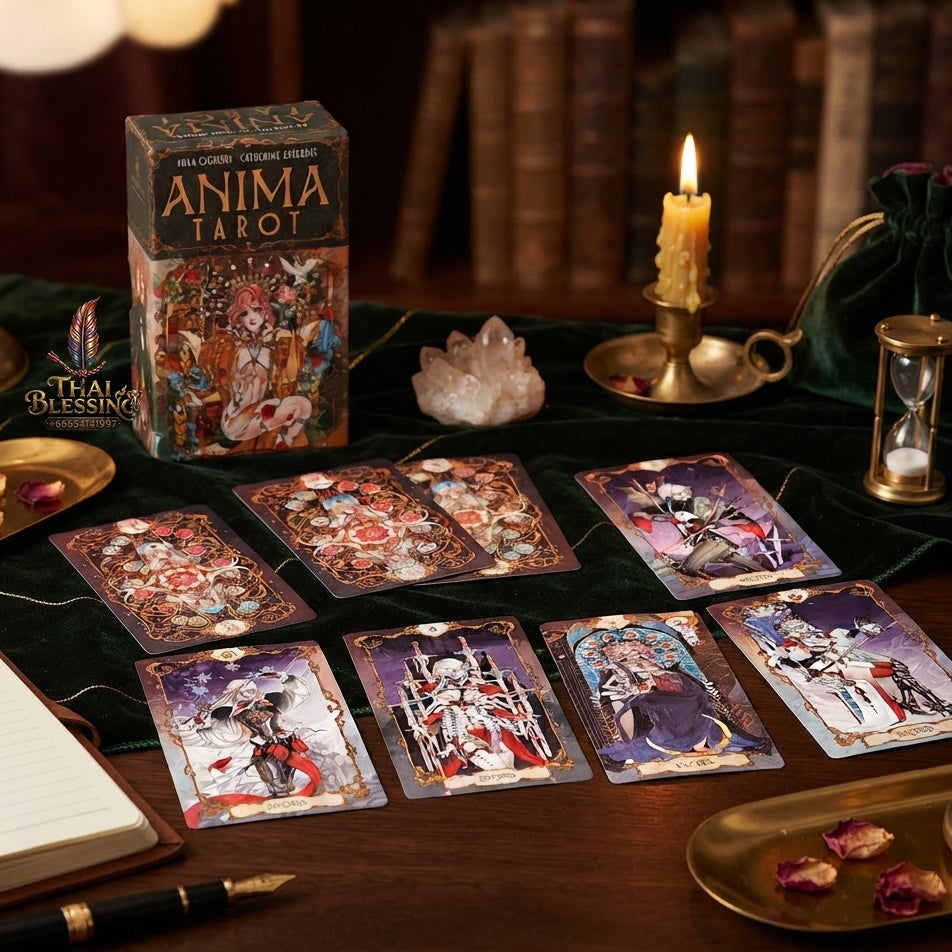 ✨ Anima Tarot Deck in Rigid Box - 78-Card Double-Embossed 12x7cm Art Nouveau Tarot Cards with Gorgeous Anime-Style Illustrations for Collectors and Seekers