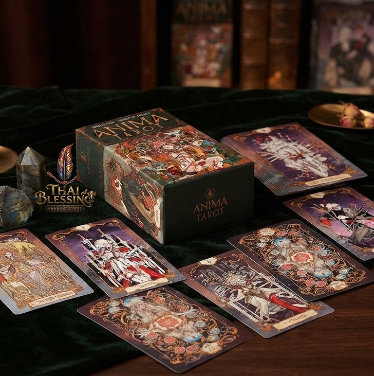 ✨ Anima Tarot Deck in Rigid Box - 78-Card Double-Embossed 12x7cm Art Nouveau Tarot Cards with Gorgeous Anime-Style Illustrations for Collectors and Seekers