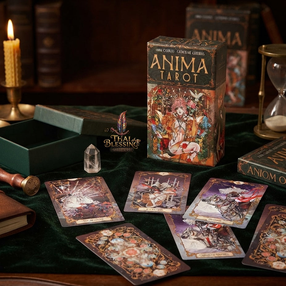 ✨ Anima Tarot Deck in Rigid Box - 78-Card Double-Embossed 12x7cm Art Nouveau Tarot Cards with Gorgeous Anime-Style Illustrations for Collectors and Seekers