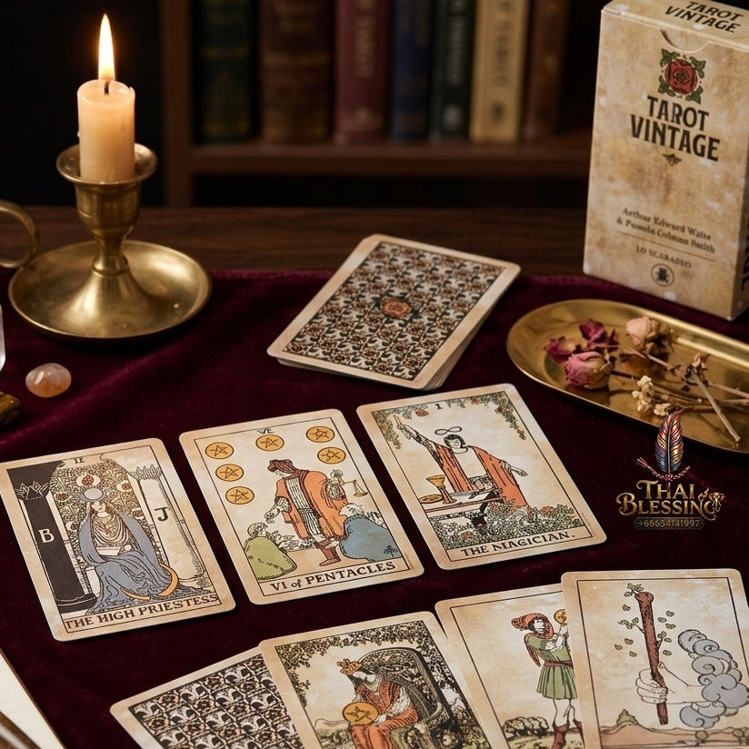 ✨ Big Size 12x7cm Vintage Rider Tarot Deck - 78-Card English Visions Edition Oracle Set for Divination, Self-Discovery, and Board Playing Games (Ages 14+)