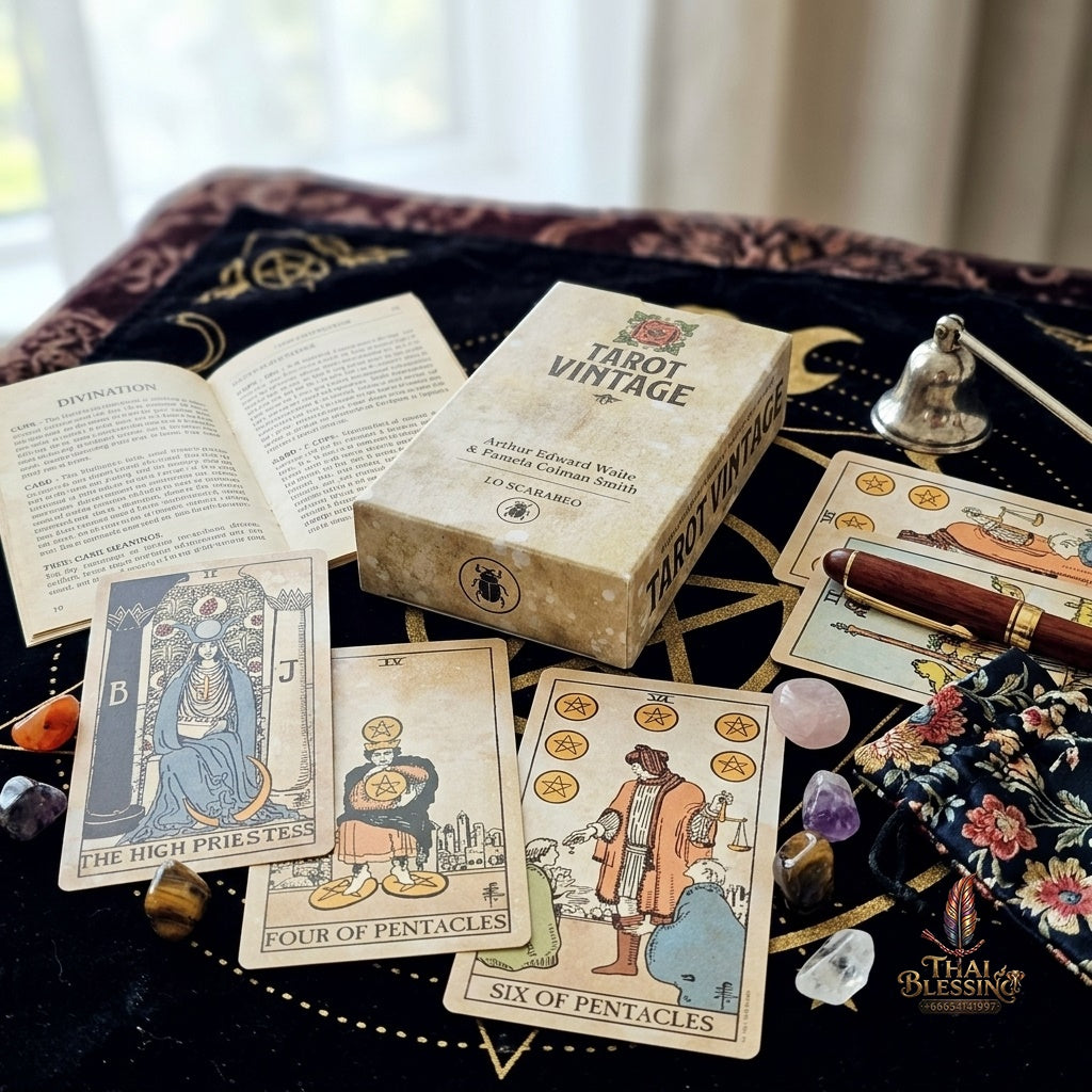 ✨ Big Size 12x7cm Vintage Rider Tarot Deck - 78-Card English Visions Edition Oracle Set for Divination, Self-Discovery, and Board Playing Games (Ages 14+)