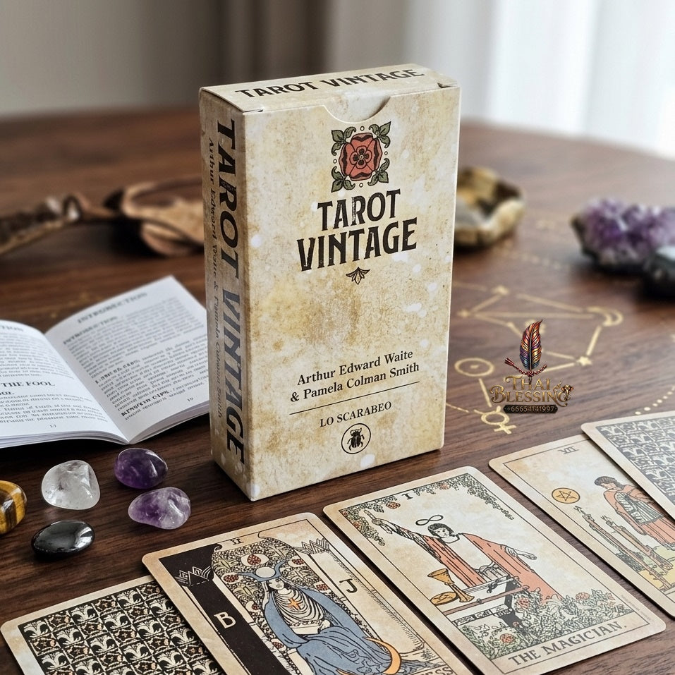 ✨ Big Size 12x7cm Vintage Rider Tarot Deck - 78-Card English Visions Edition Oracle Set for Divination, Self-Discovery, and Board Playing Games (Ages 14+)