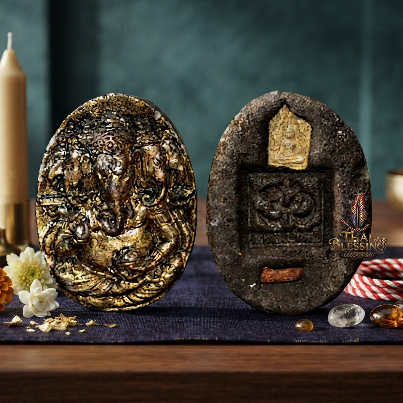 ✨ "Borom Khru Sian Phra Phikanet" (Supreme Guru Head of Lord Ganesha)Masterpiece of Boundless Wisdom, Supreme Maha Saneh Charm, and Unstoppable Commercial Prosperity!