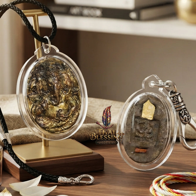 ✨ "Borom Khru Sian Phra Phikanet" (Supreme Guru Head of Lord Ganesha)Masterpiece of Boundless Wisdom, Supreme Maha Saneh Charm, and Unstoppable Commercial Prosperity!