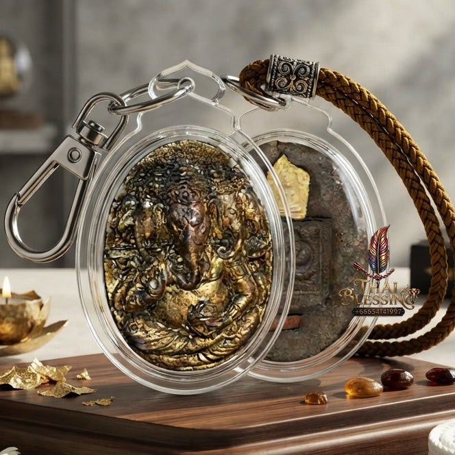 ✨ "Borom Khru Sian Phra Phikanet" (Supreme Guru Head of Lord Ganesha)Masterpiece of Boundless Wisdom, Supreme Maha Saneh Charm, and Unstoppable Commercial Prosperity!
