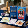 ✨ Dog Tarot Deck in Rigid Box - 78 Pcs 350GSM Double-Embossed Cards (12x7cm) Illustrated by Megan Lynn Kott for Dog Lovers and Tarot Enthusiasts