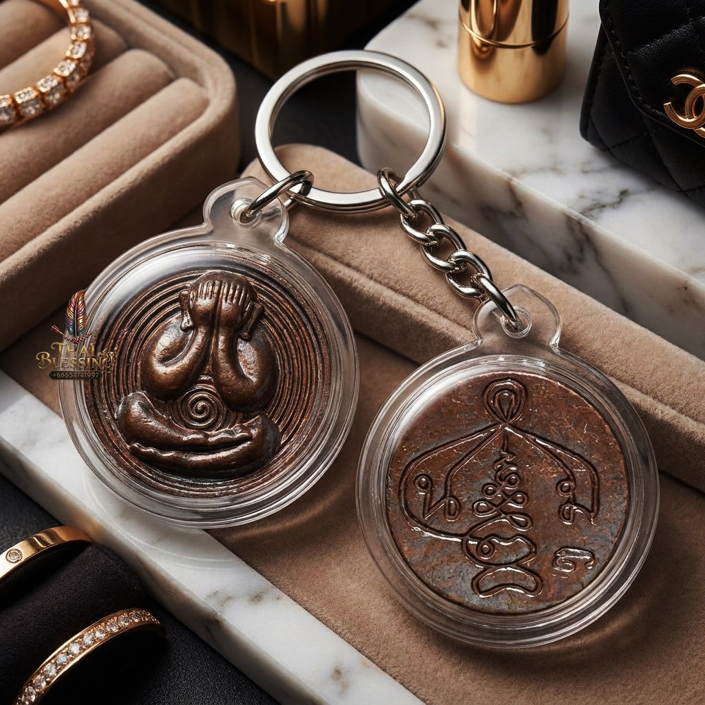 Sacred Phra Pidta Mat Kradum Dark Patinated Bronze Amulet by Ajarn Plian Hathayanon 2025 for Wealth Attraction and Absolute Protection