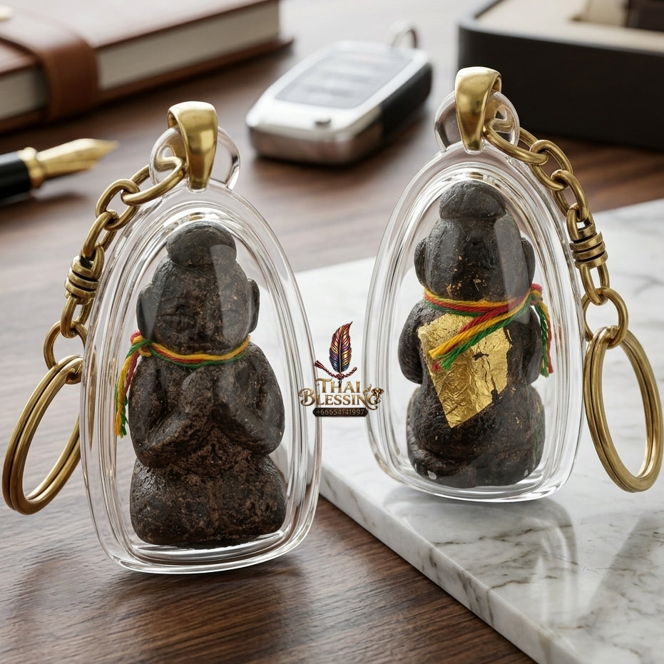 Sacred Kumarn Vate Black Herb-Mixed Powder Amulet by Ajarn Plian Hathayanon 2018 for Wealth Attraction and Business Luck