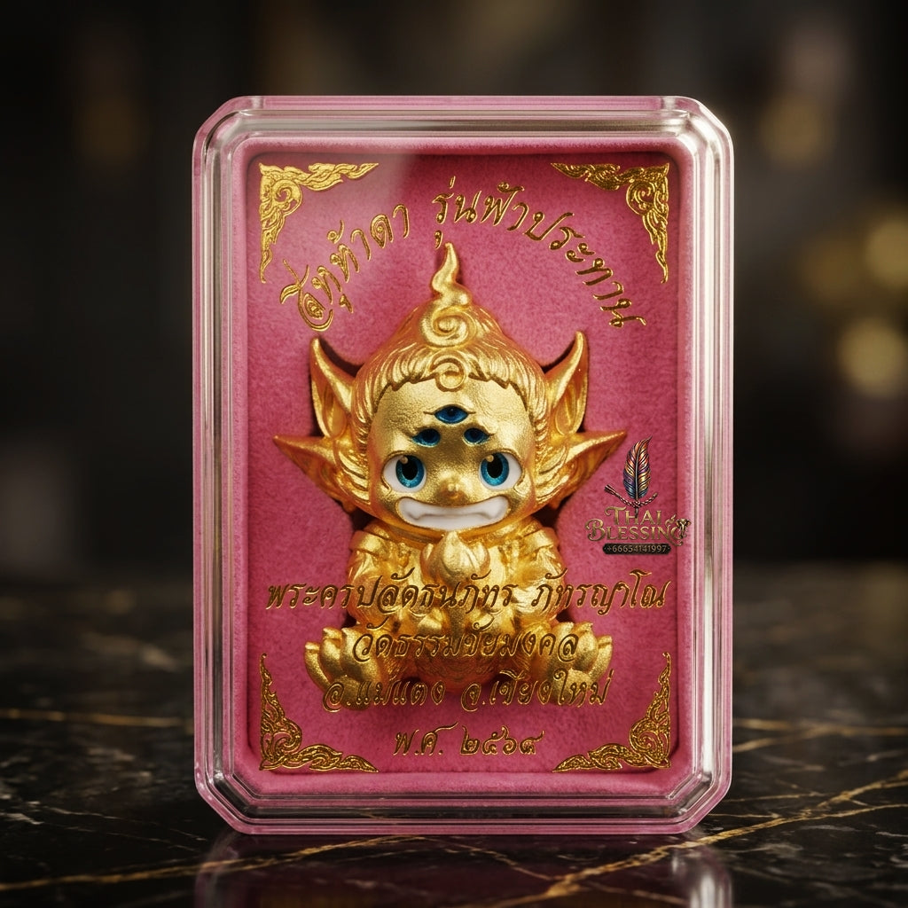 Sacred Si Hu Ha Ta Bronze Amulet "Fha Prathan Edition" by Phra Kru Palat Thanapat Wat Tham Chai Mongkhon 2026 for Ultimate Wealth Magnetism and Miraculous Windfalls
