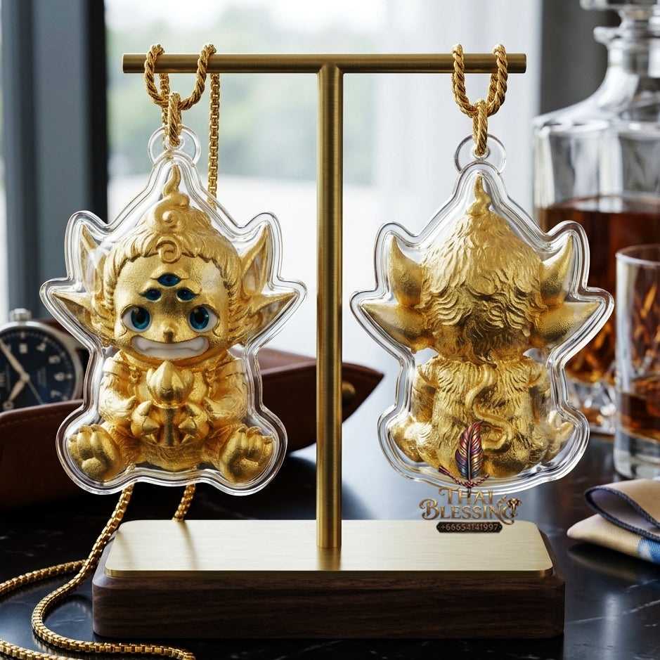 Sacred Si Hu Ha Ta Bronze Amulet "Fha Prathan Edition" by Phra Kru Palat Thanapat Wat Tham Chai Mongkhon 2026 for Ultimate Wealth Magnetism and Miraculous Windfalls