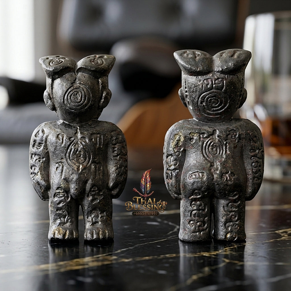 💥 KHAO OR GUARDIAN MAGNET! Hun Payont Ai Nen Kaeo Lead-Pewter Guardian Effigy for Ultimate Protection, Black Magic Defense, and Curio Collectible Heritage