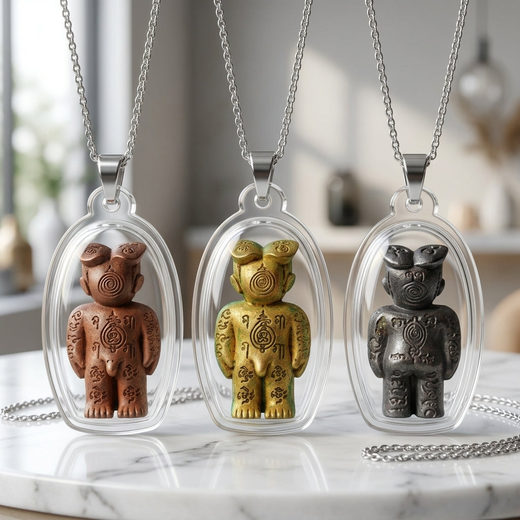 💥 KHAO OR GUARDIAN MAGNET! Hun Payont Ai Nen Kaeo Lead-Pewter Guardian Effigy for Ultimate Protection, Black Magic Defense, and Curio Collectible Heritage