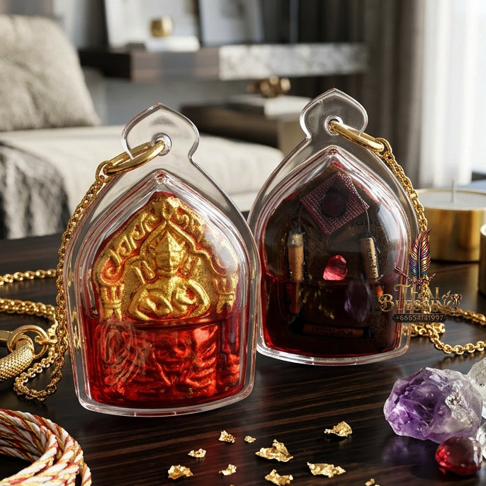 ✨ "Khun Phaen Pa Cha Da" (Wild Erotic Seduction Khun Phaen) - Herb Powder & Red Rooster Oil Casing Edition The Supreme Northern Masterpiece of Heavy-Duty Occult Seduction,