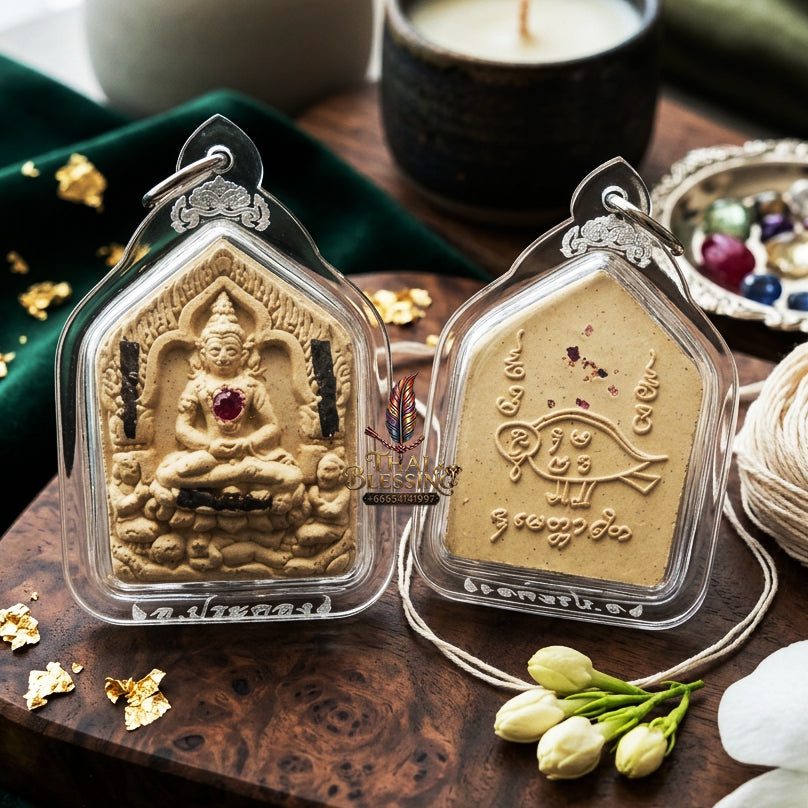 ✨ "Khun Phaen Salika Maha Saneh" (Embedded with Gemstones & 3 Silver Takrut) - Empowered by Achan Prokhong, Run Charoen: The Supreme Masterpiece of Legendary Mon Occultism, Phra Khun Phaen & Salika Seduction, Infused with Prai Kuman Powder!