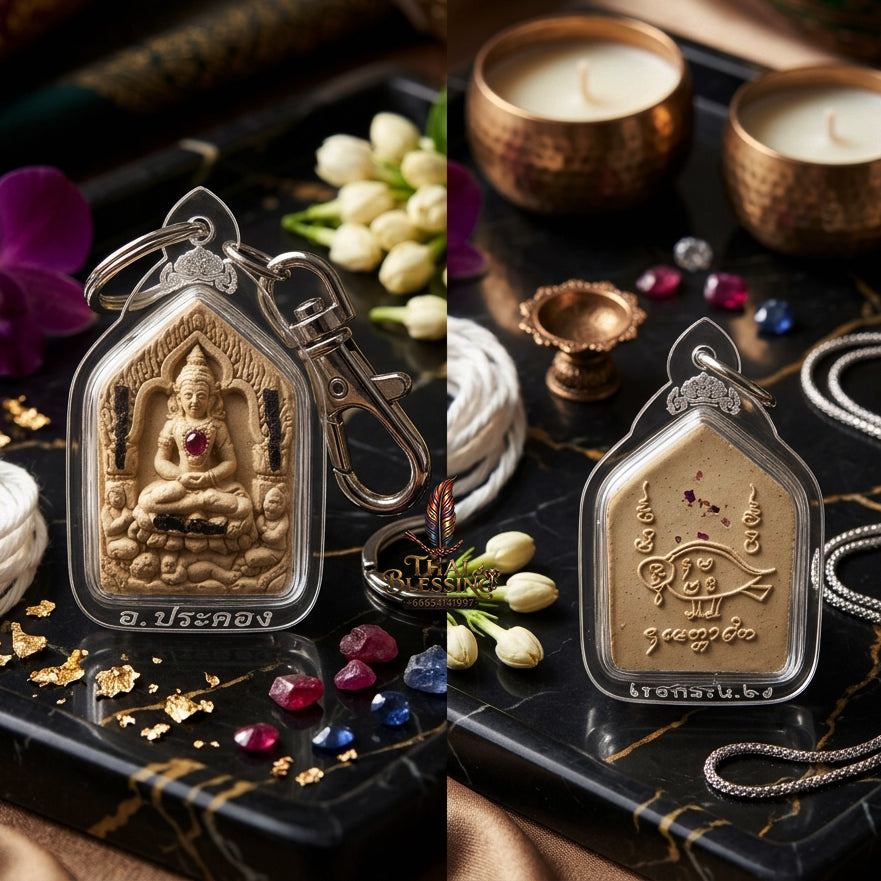 ✨ "Khun Phaen Salika Maha Saneh" (Embedded with Gemstones & 3 Silver Takrut) - Empowered by Achan Prokhong, Run Charoen: The Supreme Masterpiece of Legendary Mon Occultism, Phra Khun Phaen & Salika Seduction, Infused with Prai Kuman Powder!