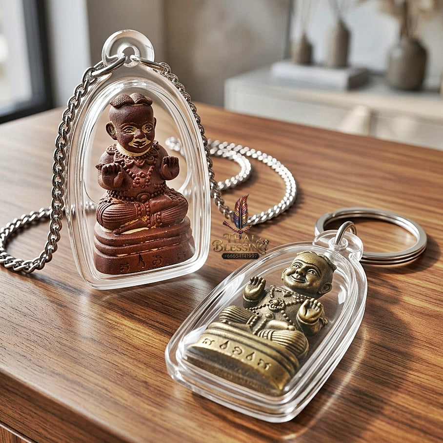 💥 SPECIAL-FILLED WEALTH MAGNET! Kuman Thong Bronze Effigy with Dual Silver Takrut for Abundant Wealth, Business Success, and Curio Collectible Heritage