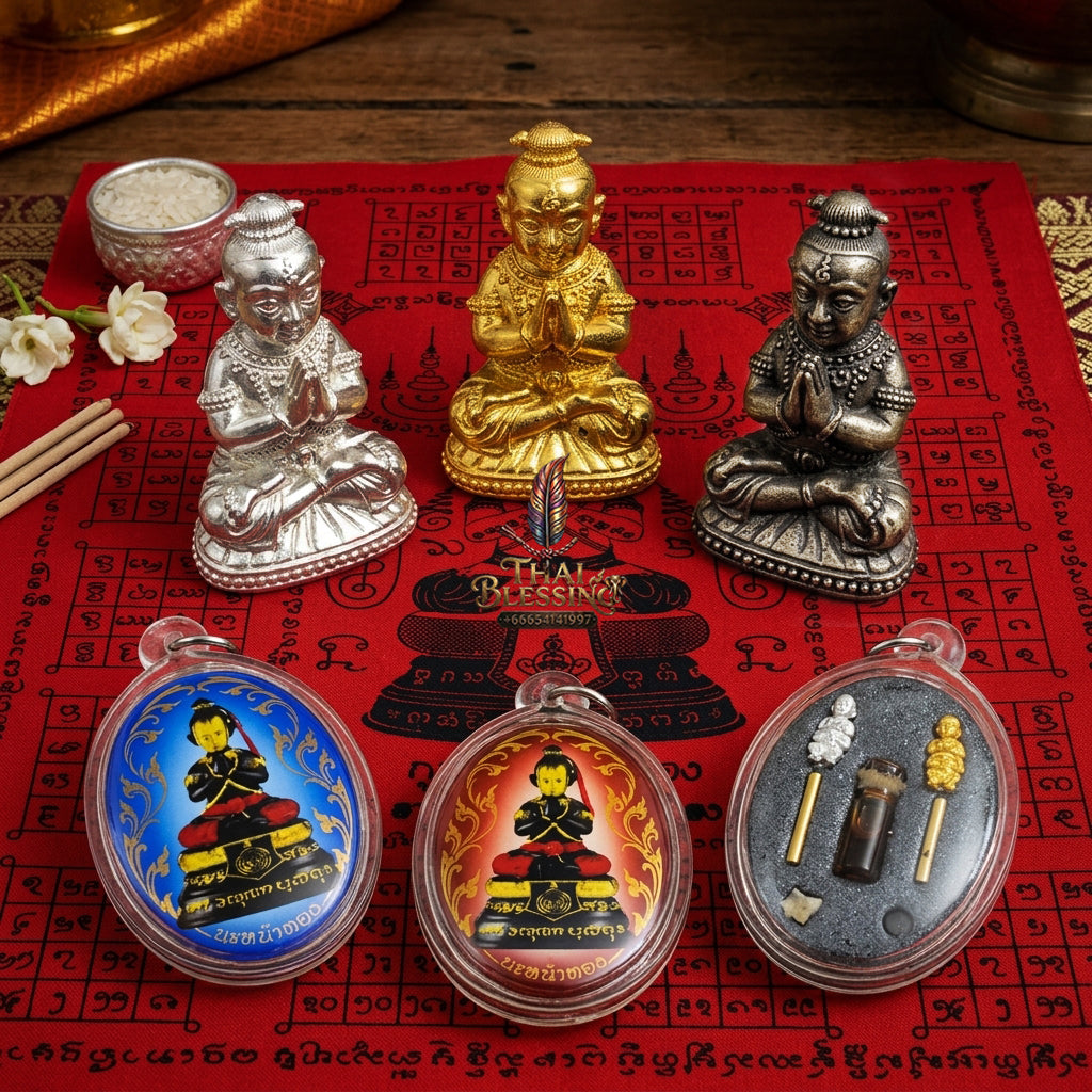 ✨ "Kumarn Na Na Thong" (Golden-Face Kumarn Thong) - Samrit Metal Gold-Plated Edition, B.E. 2557 (2014) by Achan Subin Na Na Thong: The Supreme Masterpiece of Golden Facet Magnetism, Wealth Attraction, and Devoted Spirit Guardianship!