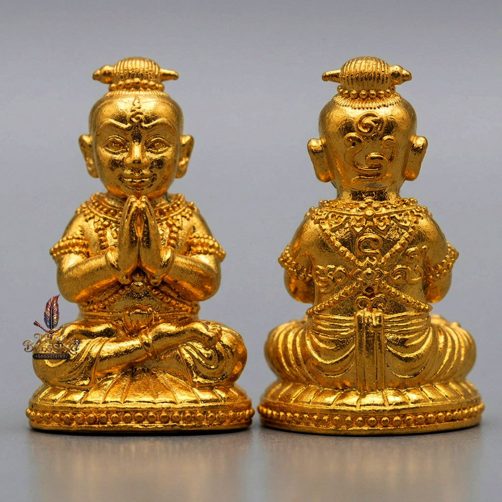 ✨ "Kumarn Na Na Thong" (Golden-Face Kumarn Thong) - Samrit Metal Gold-Plated Edition, B.E. 2557 (2014) by Achan Subin Na Na Thong: The Supreme Masterpiece of Golden Facet Magnetism, Wealth Attraction, and Devoted Spirit Guardianship!