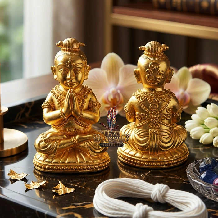 ✨ "Kumarn Na Na Thong" (Golden-Face Kumarn Thong) - Samrit Metal Gold-Plated Edition, B.E. 2557 (2014) by Achan Subin Na Na Thong: The Supreme Masterpiece of Golden Facet Magnetism, Wealth Attraction, and Devoted Spirit Guardianship!