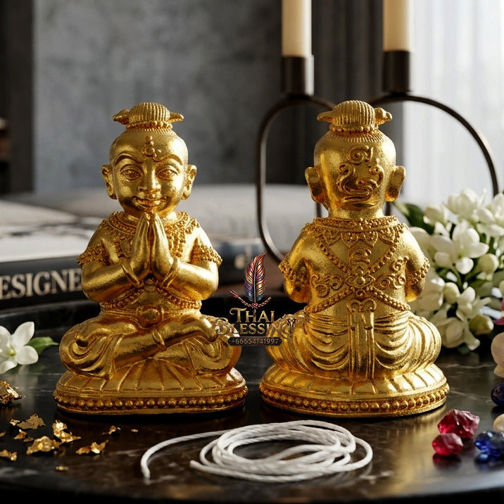 ✨ "Kumarn Na Na Thong" (Golden-Face Kumarn Thong) - Samrit Metal Gold-Plated Edition, B.E. 2557 (2014) by Achan Subin Na Na Thong: The Supreme Masterpiece of Golden Facet Magnetism, Wealth Attraction, and Devoted Spirit Guardianship!