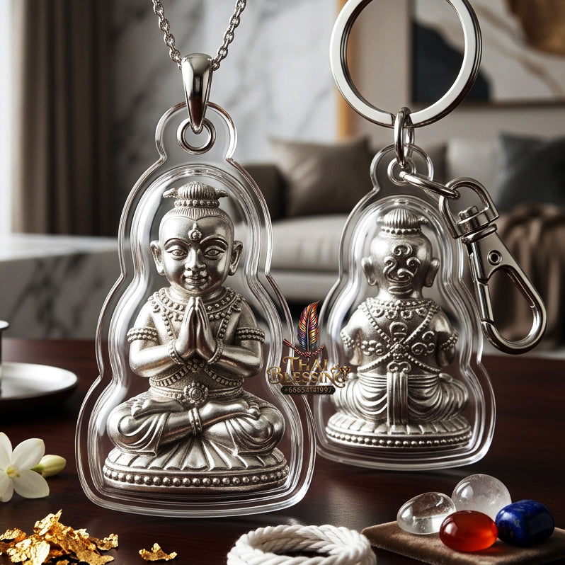 ✨ "Kumarn Na Na Thong" (Golden-Face Kumarn Thong) - Solid Silver Edition, B.E. 2557 (2014) by Achan Subin Na Na Thong: