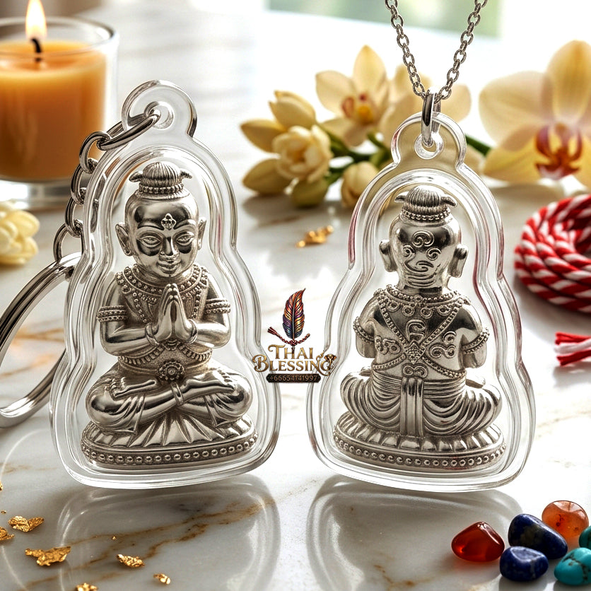 ✨ "Kumarn Na Na Thong" (Golden-Face Kumarn Thong) - Solid Silver Edition, B.E. 2557 (2014) by Achan Subin Na Na Thong:
