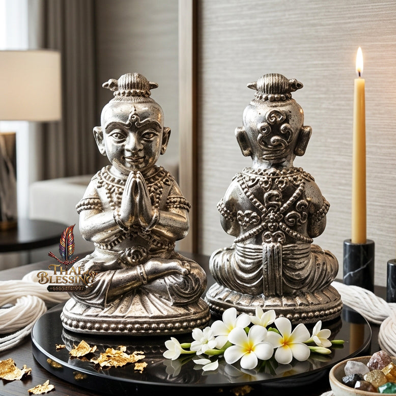 ✨ "Kumarn Na Na Thong" (Golden-Face Kumarn Thong) - Solid Silver Edition, B.E. 2557 (2014) by Achan Subin Na Na Thong: