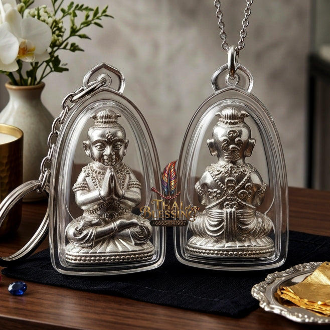 ✨ "Kumarn Na Na Thong" (Golden-Face Kumarn Thong) - Solid Silver Edition, B.E. 2557 (2014) by Achan Subin Na Na Thong: