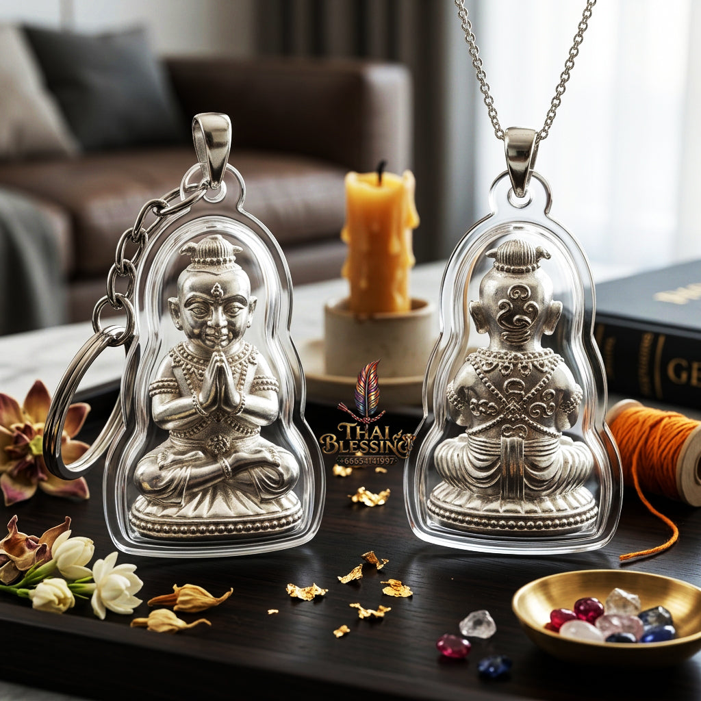 ✨ "Kumarn Na Na Thong" (Golden-Face Kumarn Thong) - Solid Silver Edition, B.E. 2557 (2014) by Achan Subin Na Na Thong: