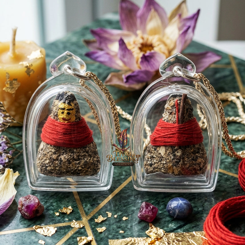 ✨ "Kumarn Thong Phong Athan (Necromantic Powder & Coffin-Nail Kumarn Thong) The Supreme Masterpiece of Fierce Necromantic Spirit Power, Instant Wealth, and Indestructible Protective Guardianship!