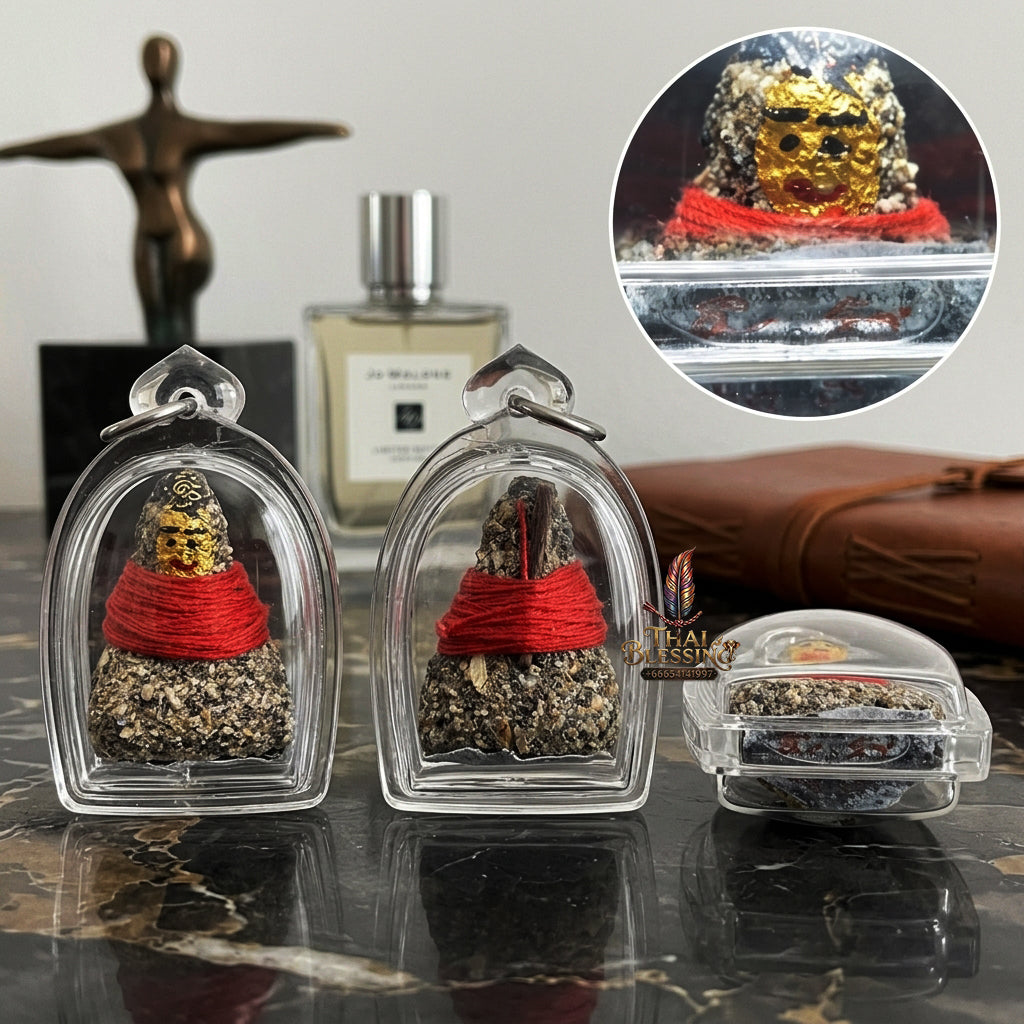 ✨ "Kumarn Thong Phong Athan (Necromantic Powder & Coffin-Nail Kumarn Thong) The Supreme Masterpiece of Fierce Necromantic Spirit Power, Instant Wealth, and Indestructible Protective Guardianship!