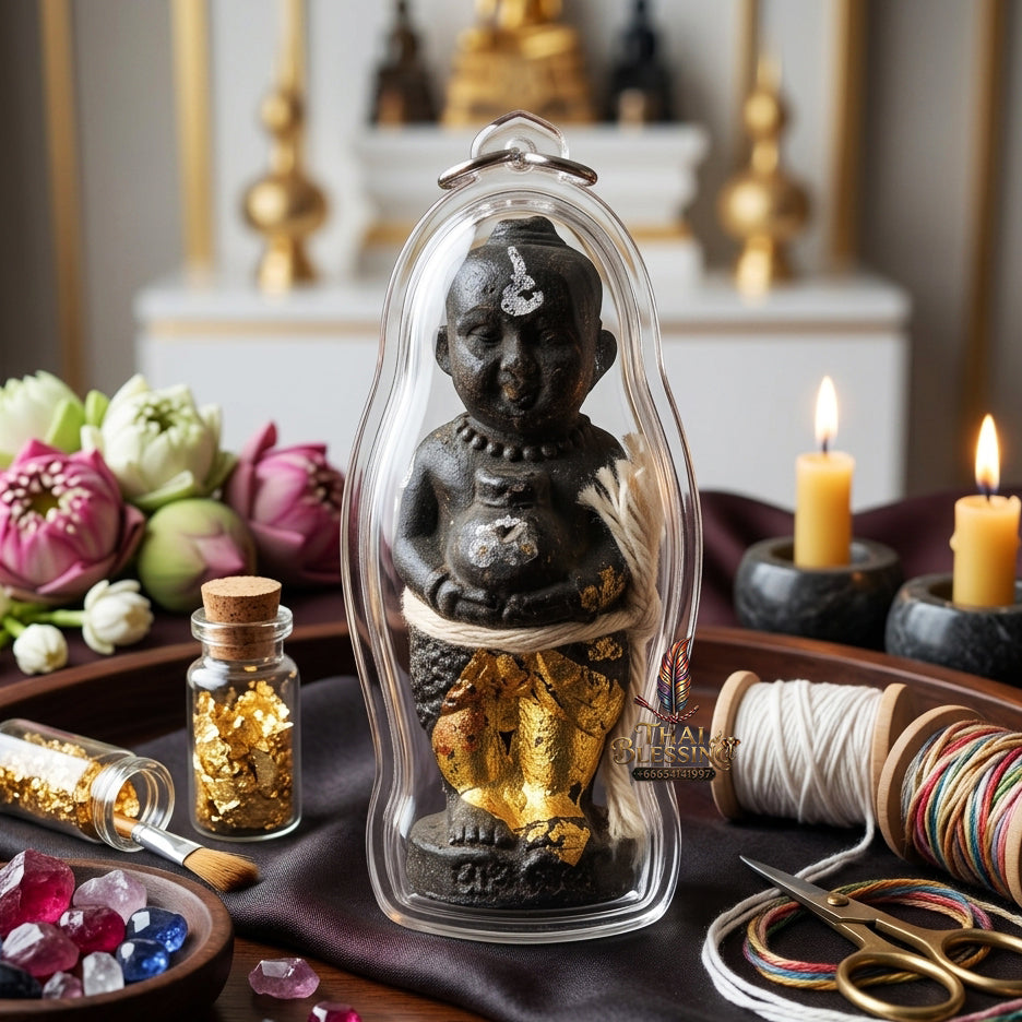✨ "Kumarn Thung Ngoen Thung Thong" (Money & Gold Bag Kumarn Thong) - 7 Pra Cha (7 Cemeteries) Sacred Soil Edition