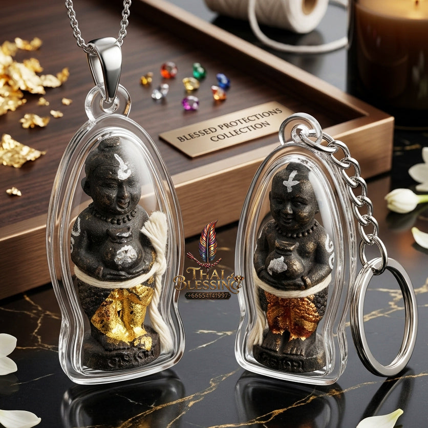 ✨ "Kumarn Thung Ngoen Thung Thong" (Money & Gold Bag Kumarn Thong) - 7 Pra Cha (7 Cemeteries) Sacred Soil Edition
