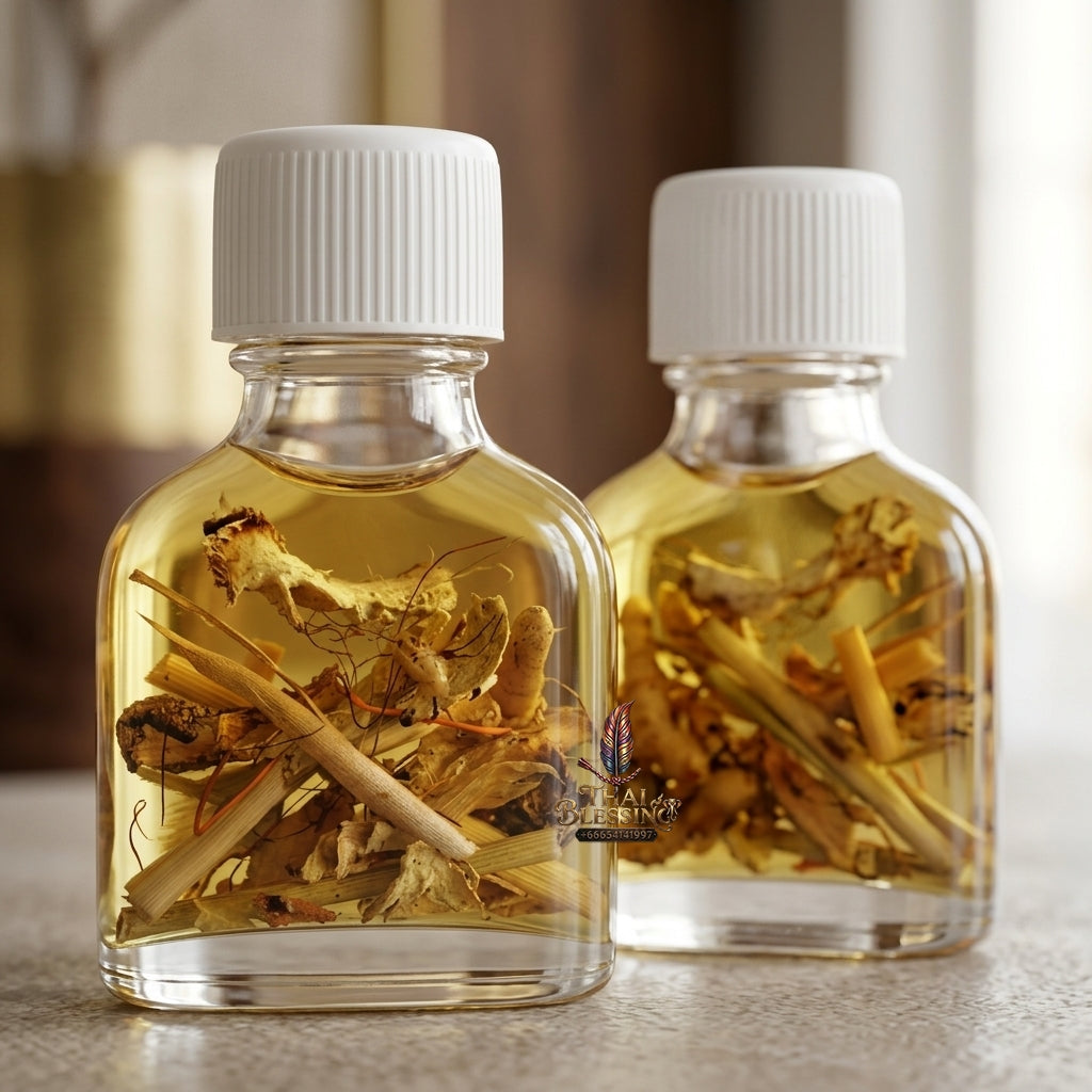 Sacred "Nam Man Chap Sao" Universal Attraction Holy Oil by Ajarn Tawatchai, Khlang Saeng Phra Wet Hermitage for Irresistible Metta, Magnetic Charm, and Deep Devotion (All Genders)