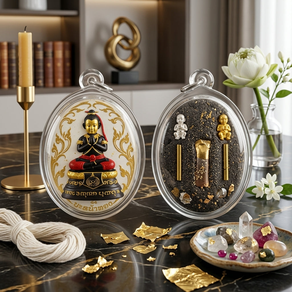 ✨ "Lock Ket Kuman Na Na Thong" (Golden-Face Kumarn Thong Locket) - B.E. 2555 (2012) by Kruba Subin Sumetho:
