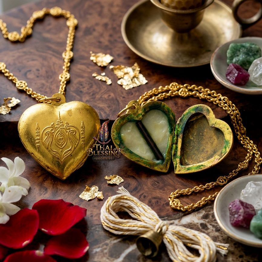 ✨ "Lock Ket Huachai" (Heart-Shaped Locket) The Supreme Masterpiece of Heartfelt Metta, Enduring Affection, and Auspicious Protection!