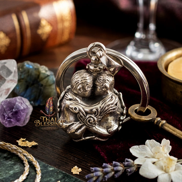 ✨ "Luk Om Inn Khu" (Twin Lovers Sacred Ball) - White Bronze/Alpaca Edition - Luang Pu Nen Kaeo, Wat Udom Phraison: The Supreme Masterpiece of Eternal Romance, Unbreakable Devotion, and Magnetic Seduction!
