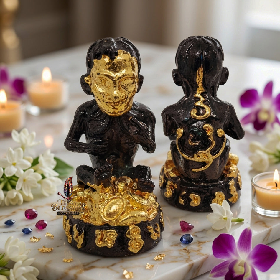 ✨ "Lukkrok Phrai Phun Sap" (Wealth-Accumulating Spirit Child) - Gold-Faced Samrit Edition,  Spiritual Wealth Attraction, Loyal Household Protection, and Booming Commercial Success!