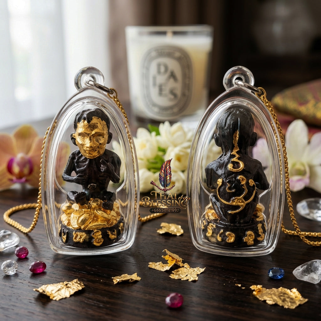✨ "Lukkrok Phrai Phun Sap" (Wealth-Accumulating Spirit Child) - Gold-Faced Samrit Edition,  Spiritual Wealth Attraction, Loyal Household Protection, and Booming Commercial Success!
