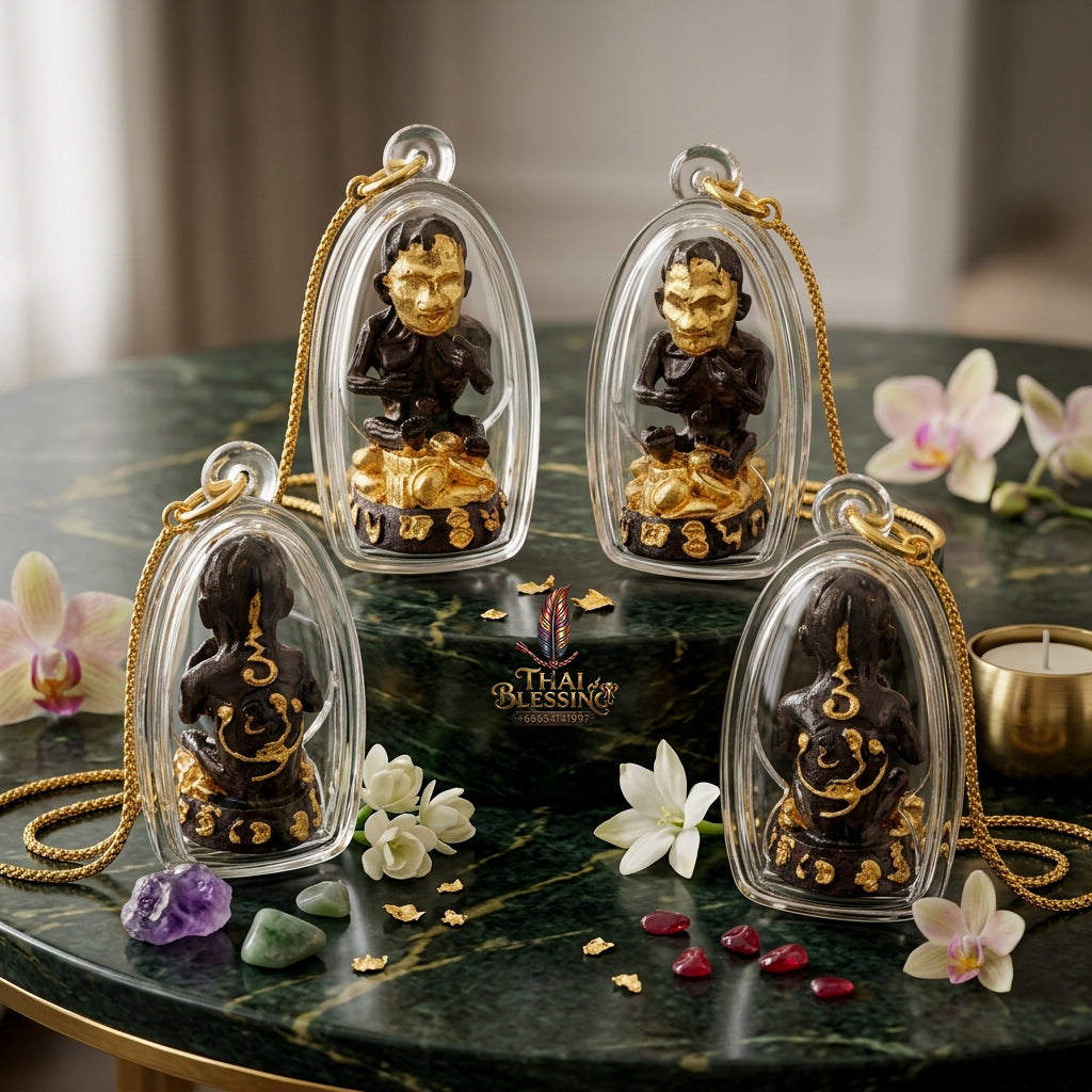 ✨ "Lukkrok Phrai Phun Sap" (Wealth-Accumulating Spirit Child) - Gold-Faced Samrit Edition,  Spiritual Wealth Attraction, Loyal Household Protection, and Booming Commercial Success!