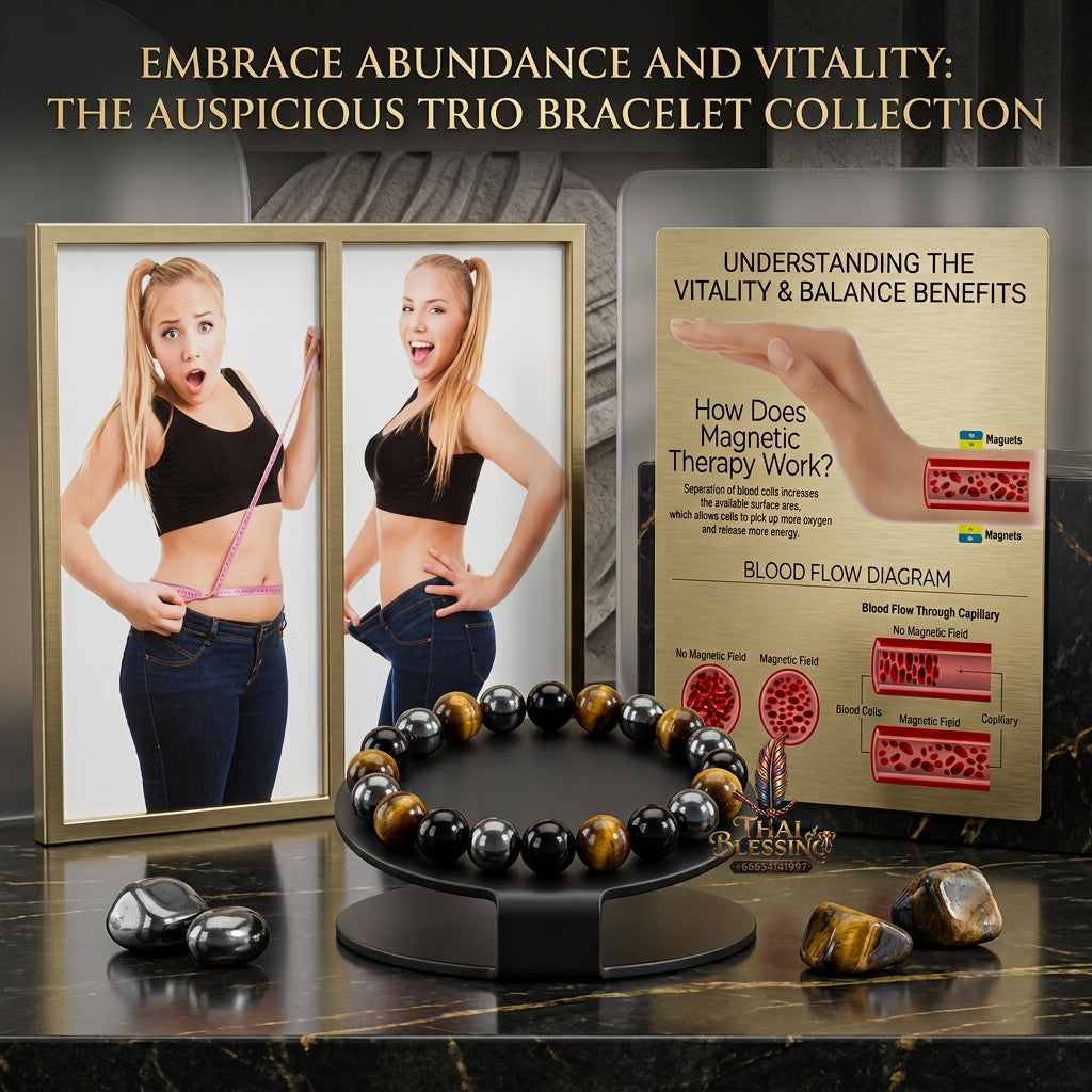 ✨ Magnetic Hematite, Tiger Eye & Obsidian Bracelet – Triple Protection Health Care Stainless Steel Bangle – Perfect Weight Loss Gift for Men & Women