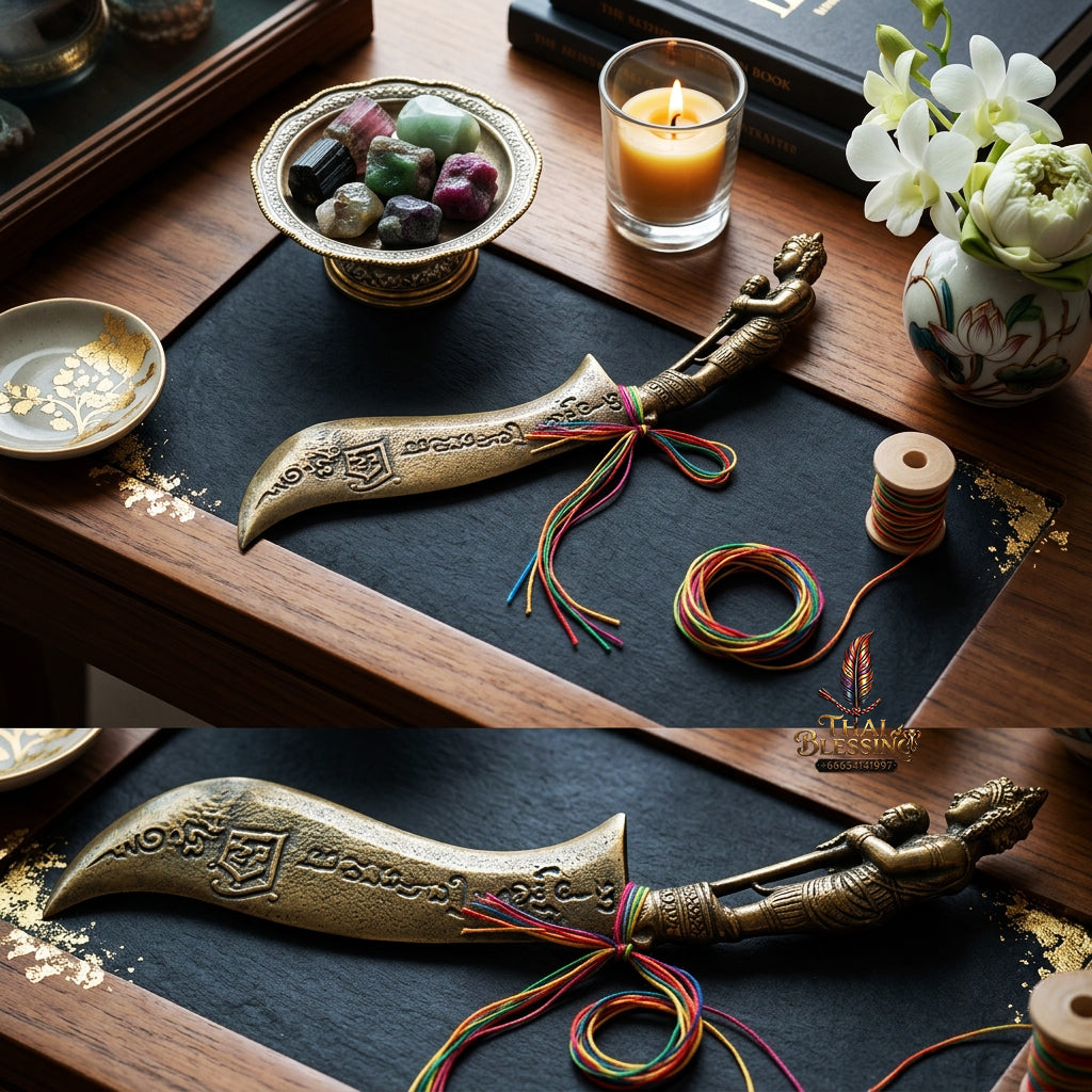 ✨ "Mit Mo Phaya Yom" (Lord of Death Exorcism Knife) - Copper Edition - B.E. 2560 (2017) by Phra Achan Suphasit, Wat Bang Nam Chon: The Supreme Masterpiece of Absolute Spiritual Protection, Black Magic Deflection, and Safe Travel!