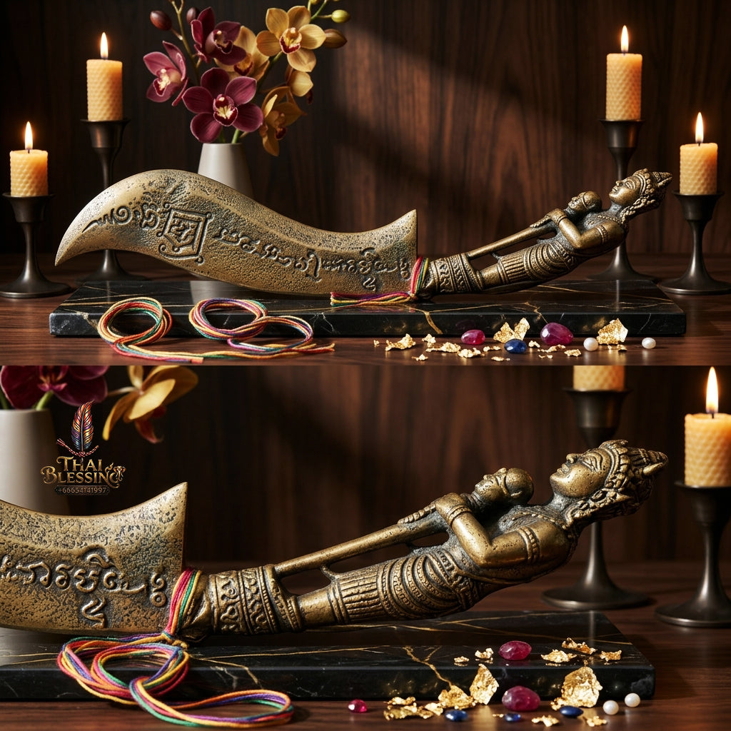 ✨ "Mit Mo Phaya Yom" (Lord of Death Exorcism Knife) - Copper Edition - B.E. 2560 (2017) by Phra Achan Suphasit, Wat Bang Nam Chon: The Supreme Masterpiece of Absolute Spiritual Protection, Black Magic Deflection, and Safe Travel!