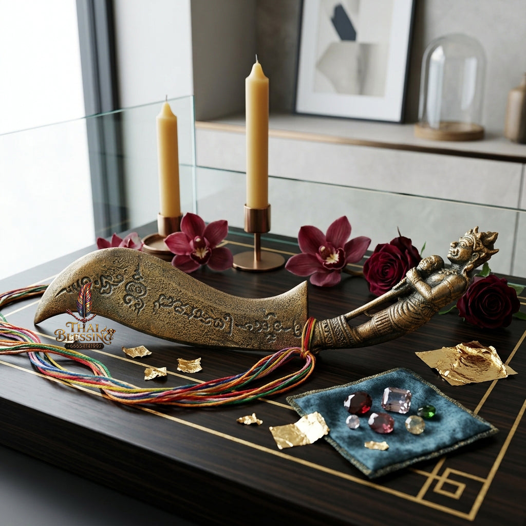✨ "Mit Mo Phaya Yom" (Lord of Death Exorcism Knife) - Copper Edition - B.E. 2560 (2017) by Phra Achan Suphasit, Wat Bang Nam Chon: The Supreme Masterpiece of Absolute Spiritual Protection, Black Magic Deflection, and Safe Travel!