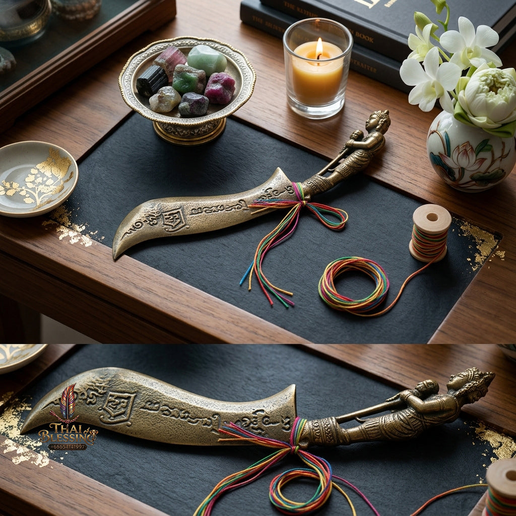 ✨ "Mit Mo Phaya Yom" (Lord of Death Exorcism Knife) - Copper Edition - B.E. 2560 (2017) by Phra Achan Suphasit, Wat Bang Nam Chon: The Supreme Masterpiece of Absolute Spiritual Protection, Black Magic Deflection, and Safe Travel!