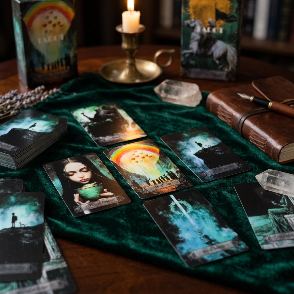✨ Mystical Art Tarot Cards 78-Piece Set - Professional Divination and Intuitive Reading Deck for Spiritual Guidance, Esoteric Practice, and Collectors