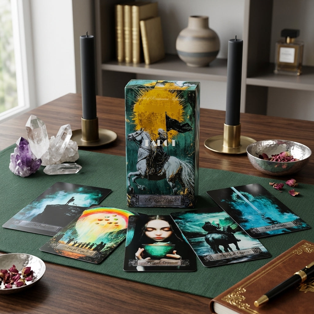 ✨ Mystical Art Tarot Cards 78-Piece Set - Professional Divination and Intuitive Reading Deck for Spiritual Guidance, Esoteric Practice, and Collectors