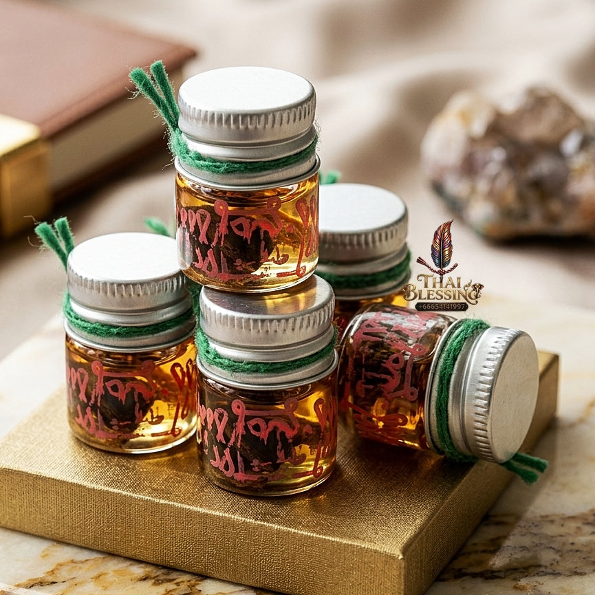 Sacred "Nam Man Jindamanee" (Jindamanee Auspicious White-Lineage Oil)  Supreme Trade Success, Debt Relief, and Divine Grace