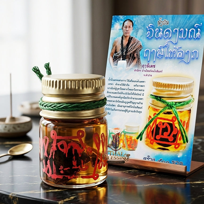 Sacred "Nam Man Jindamanee" (Jindamanee Auspicious White-Lineage Oil)  Supreme Trade Success, Debt Relief, and Divine Grace